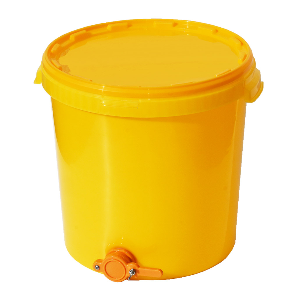 plastová nádoba s víkem, skladování medu, potravinářský plast, ochrana medu, medárna