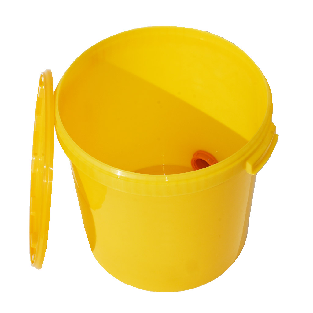 kbelík na stáčení medu, výpust, plnění sklenic, omyvatelný plast, medárna