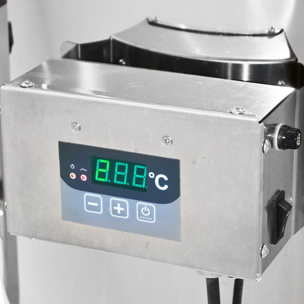 Stáčecí dekrystalizační nádoba s ohřevem Mellarius MaxiLine 230 V - 163 litrů / 225 kg, dekrystalizace medu, stáčení medu, nerezová nádoba