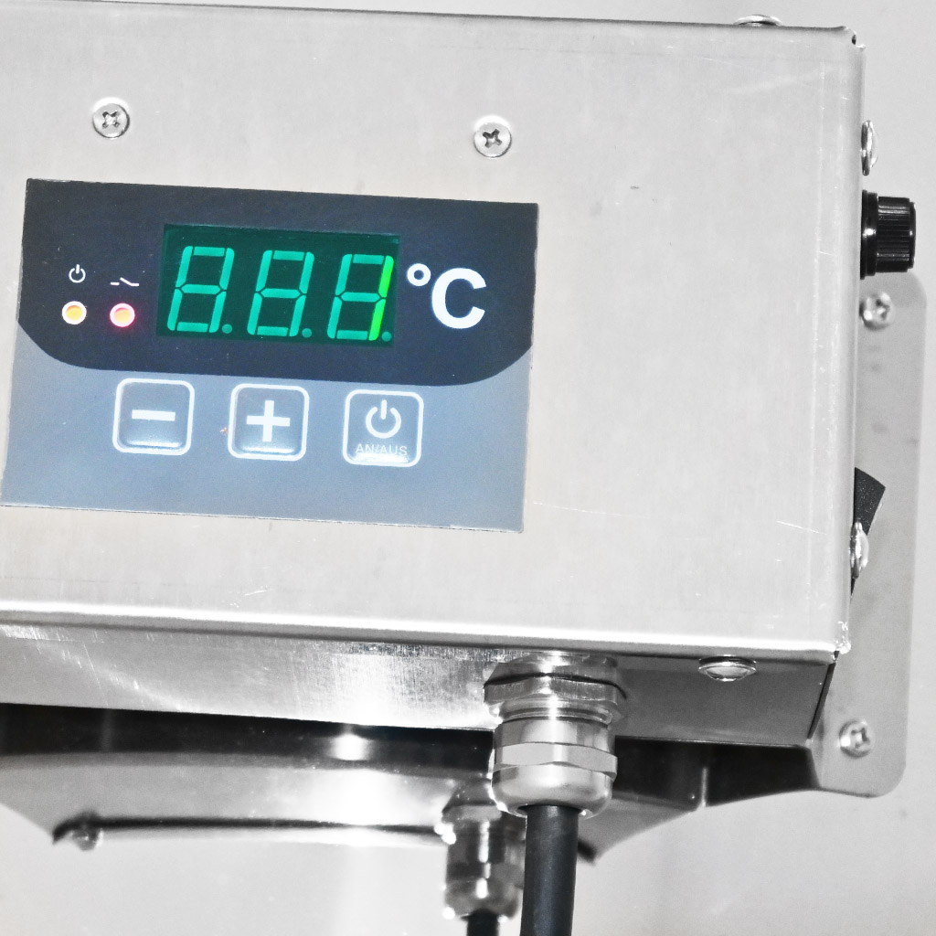 Stáčecí dekrystalizační nádoba s ohřevem Mellarius MaxiLine 230 V - 163 litrů / 225 kg, dekrystalizace medu, stáčení medu, nerezová nádoba
