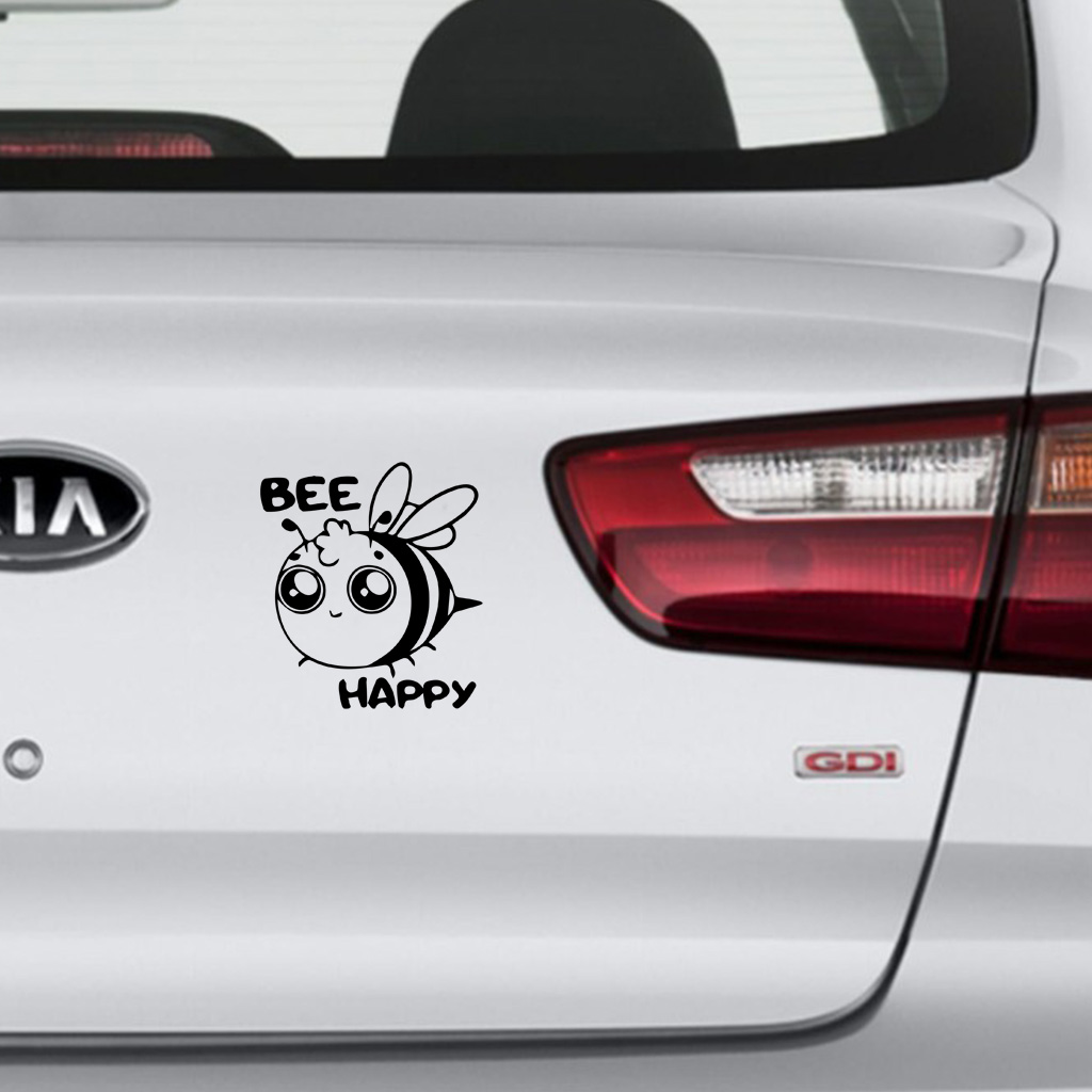Samolepka Bee happy - černá