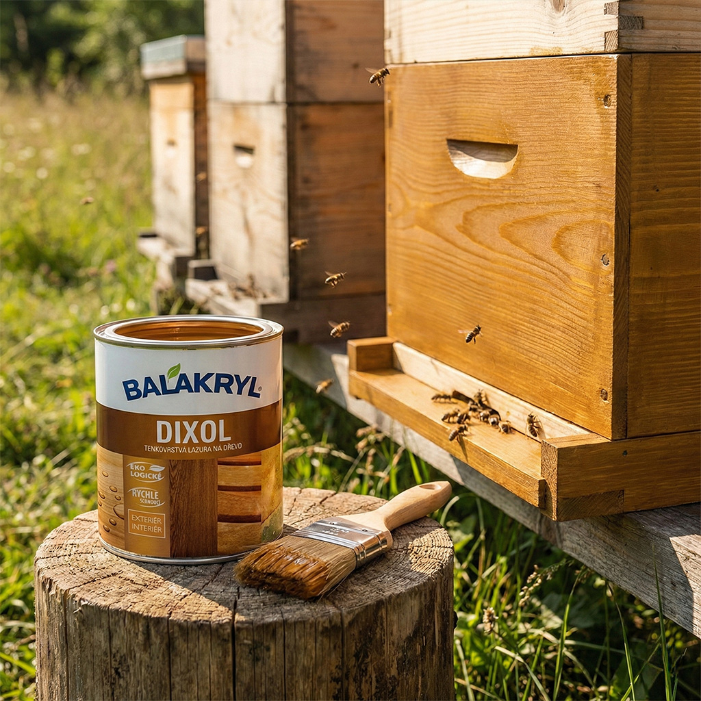 barva na úly Balakryl Dixol 0,7 l, vodou ředitelná lazura, nátěr dřeva, ochrana úlů