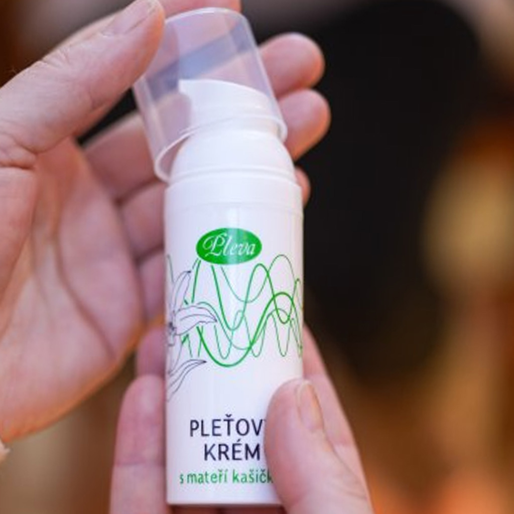 pleťový krém s mateří kašičkou 50 g, balení, hebká pleť, pružnost pokožky, Pleva