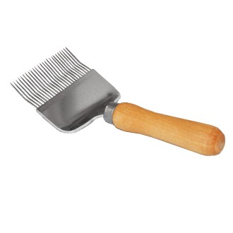 odvíčkovací vidlička, 1× lomená, dřevěná rukojeť