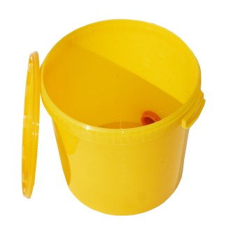 kbelík na stáčení medu, výpust, plnění sklenic, omyvatelný plast, medárna