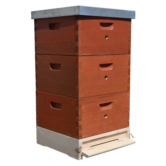 Přední strana úlu 39x24 Schienen, očko, nabarvený nástavek
