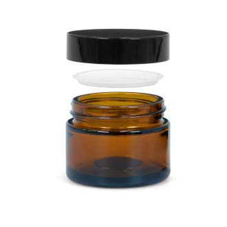 Skleněný kelímek z hnědého skla 50 ml, hnědý skleněný kelímek, kosmetický obal, včelařské potřeby