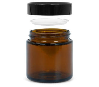 Skleněný kelímek z hnědého skla 100 ml, hnědý skleněný kelímek, kosmetický obal, včelařské potřeby