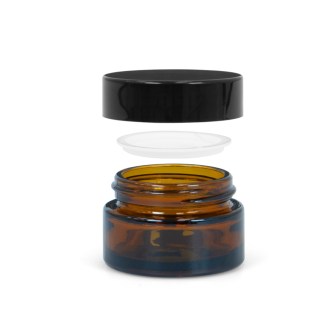 Skleněný kelímek z hnědého skla 20 ml, hnědý skleněný kelímek, kosmetický obal, včelařské potřeby
