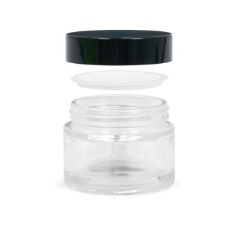 Skleněný kosmetický kelímek 50 ml, skleněný kelímek, kosmetický obal, včelařské potřeby