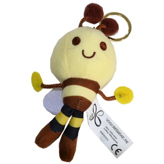 Plyšová včelka "Freddie" s přívěškem na klíče - 13 cm