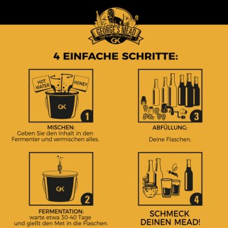 Set na výrobu domácí medoviny – George's Mead (5 litrů), Set na výrobu domácí medoviny – George's Mead ( litrů) Staňte se více než jen konzumentem – staňte se tvůrcem nápoje bohů, včelařské