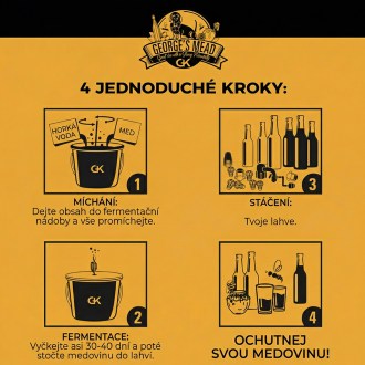Set na výrobu domácí medoviny – George's Mead (5 litrů), Set na výrobu domácí medoviny – George's Mead ( litrů) Staňte se více než jen konzumentem – staňte se tvůrcem nápoje bohů, včelařské