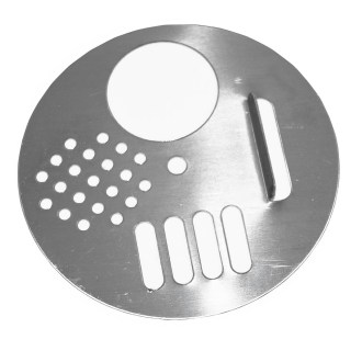 nerezový česnový uzávěr, detail, odolný plech, průměr 68 mm, včelařství