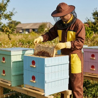 kombinéza včelařská s kloboukem hnědá S–XXXL CZ