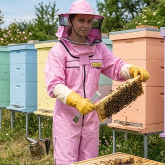 Včelařská kombinéza s kloboukem fialová Lysoň, velikost S až XXXL, včelařská kombinéza, ochranné oblečení, včelařské potřeby