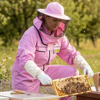 Včelařská kombinéza s kloboukem fialová Lysoň, velikost S až XXXL, včelařská kombinéza, ochranné oblečení, včelařské potřeby