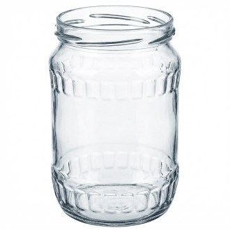 sklenice Facette 580 ml, čirá sklenice, sklenice na med, Twist off, paleta 2028 kusů
