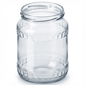 sklenice Facette, 720 ml, praktické provedení, sklenice na med, etiketa na sklo