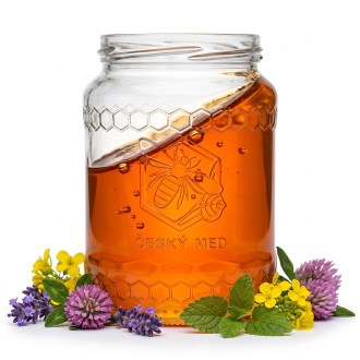 sklenice na med, MED, 770 ml, 1 kg medu, sklo