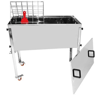 Mellarius, praktický odvíčkovací stůl, 120 cm, medné plásty, nerezová konstrukce
