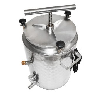vařák na vosk s lisem 35l - elektrický 230 v, čelní pohled