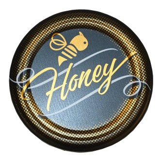 Víčko na sklenici TO 82 - Honey - černé - matné - 700 ks - celá krabice - HO12-2, Víčko - vzor Honey - černé - matné - HO- Šroubovací víčko, včelařské potřeby, včelařství