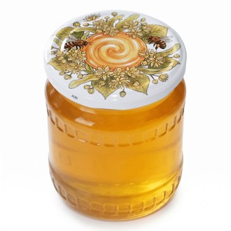 Víčko TO 82 včely lípa med HOJ1, med, včelařské potřeby, sklenice, Twist Off