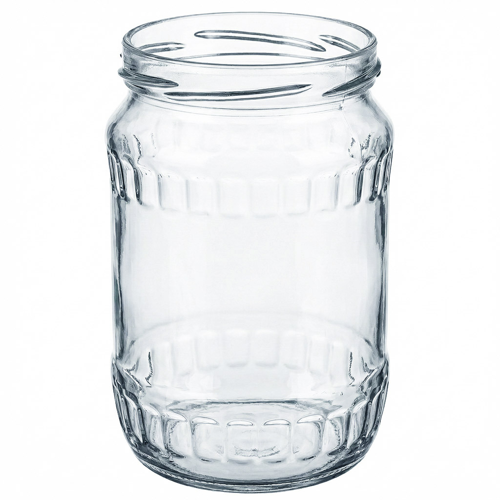 sklenice Facette 580 ml, čirá sklenice, sklenice na med, Twist off, paleta 2028 kusů