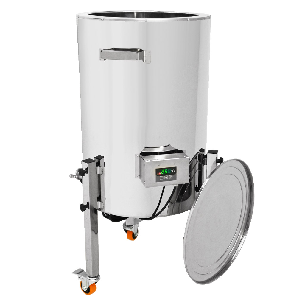 Stáčecí dekrystalizační nádoba s ohřevem Mellarius MaxiLine 230 V - 163 litrů / 225 kg, dekrystalizace medu, stáčení medu, nerezová nádoba