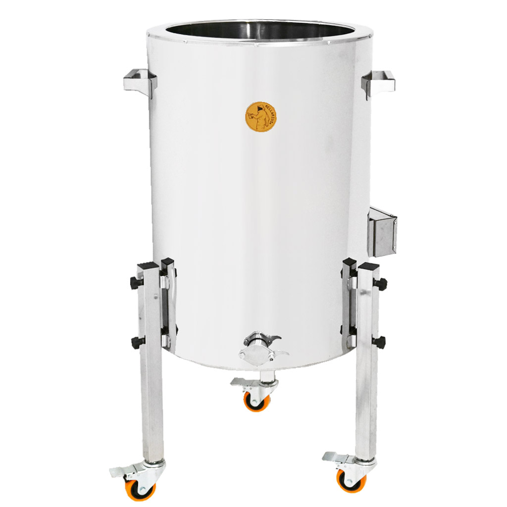 Stáčecí dekrystalizační nádoba s ohřevem Mellarius MaxiLine 230 V - 54 litrů / 70 kg, dekrystalizace medu, stáčení medu, nerezová nádoba